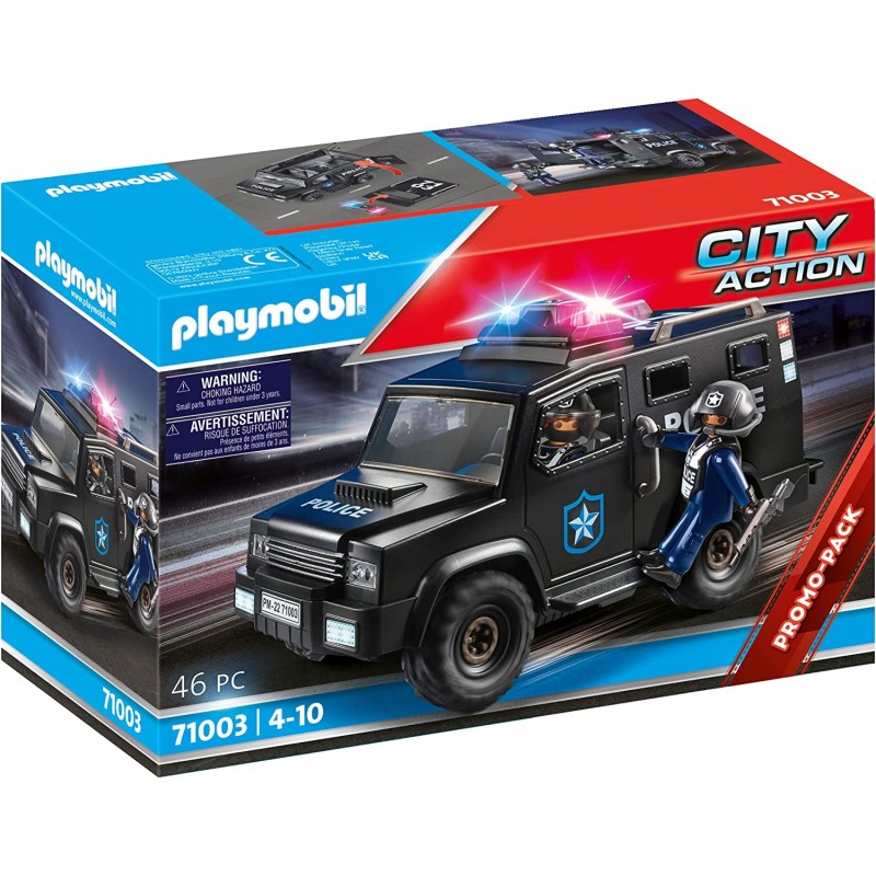 Playmobil City Action Macchina della Polizia 6873 - 2 poliziotti, armi e  valigia 
