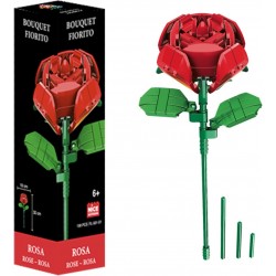 Nice Group - Flower Mattoncini - Set da Costruzione in Blocchi del Fiore  Rosa, Colore Rosso - NICE78001