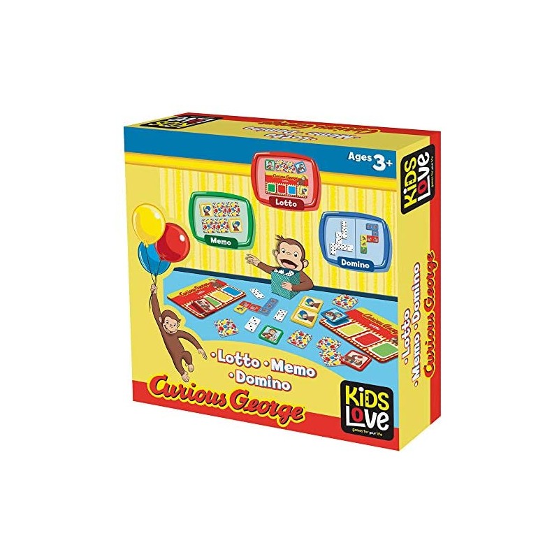 Lisciani Curious George: Lotto Memo Domino Merchandising Ufficiale