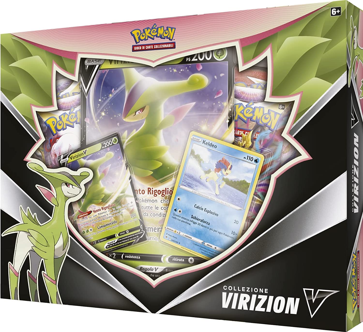 Pokemon Set Espansione 6 Buste Con Carta Olografica e Spilla Bambini