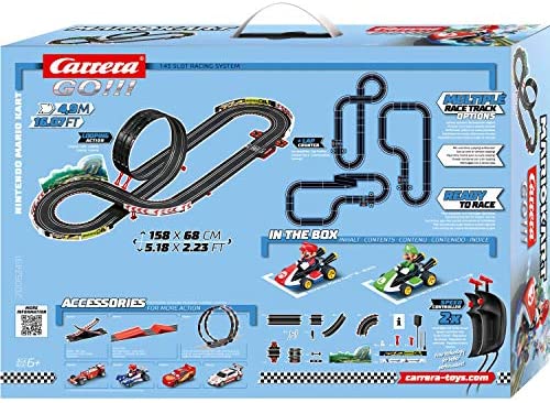 Carrera Toys GO!!! Mario Kart Mach 8 Set Pista da Corsa e Due Macchinine  con Mario e Luigi, Gioco Adatto per Bambini dai 6 Anni, Multicolore,  20062491 : : Giochi e giocattoli