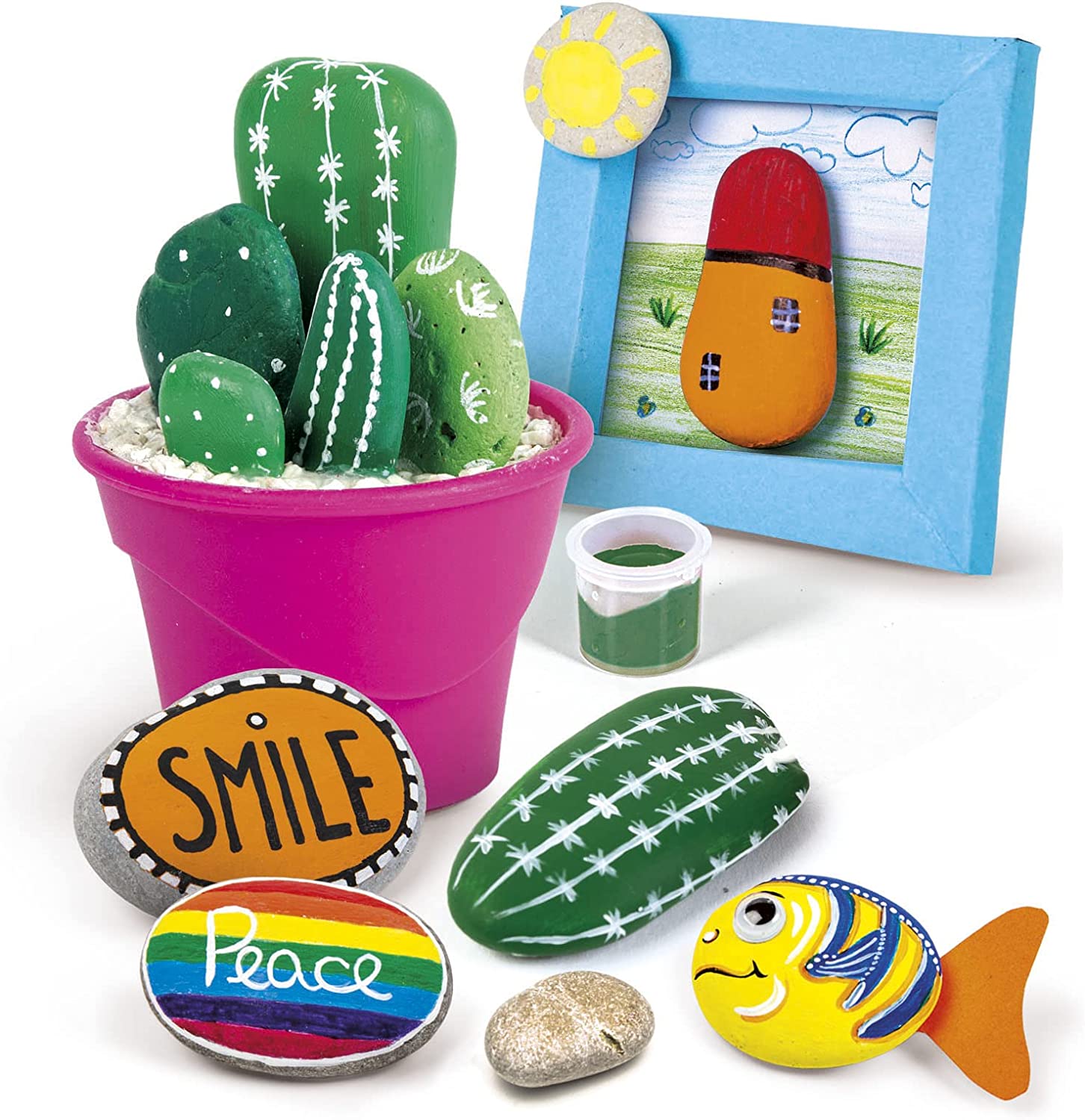 Creatività e Fantasia- Giardino Kit per Dipingere Sassi