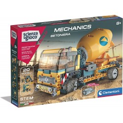 Clementoni - Scienza Build - Camion Betoniera - Set Costruzioni Bambini, Laboratorio Meccanica, Gioco Scientifico - CL19296