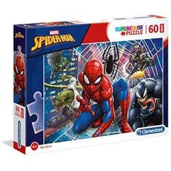 Clementoni Spider-Man Supercolor Puzzle Man-60 pezzi Maxi, Multicolore, 26444