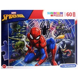 Clementoni Spider-Man Supercolor Puzzle Man-60 pezzi Maxi, Multicolore, 26444