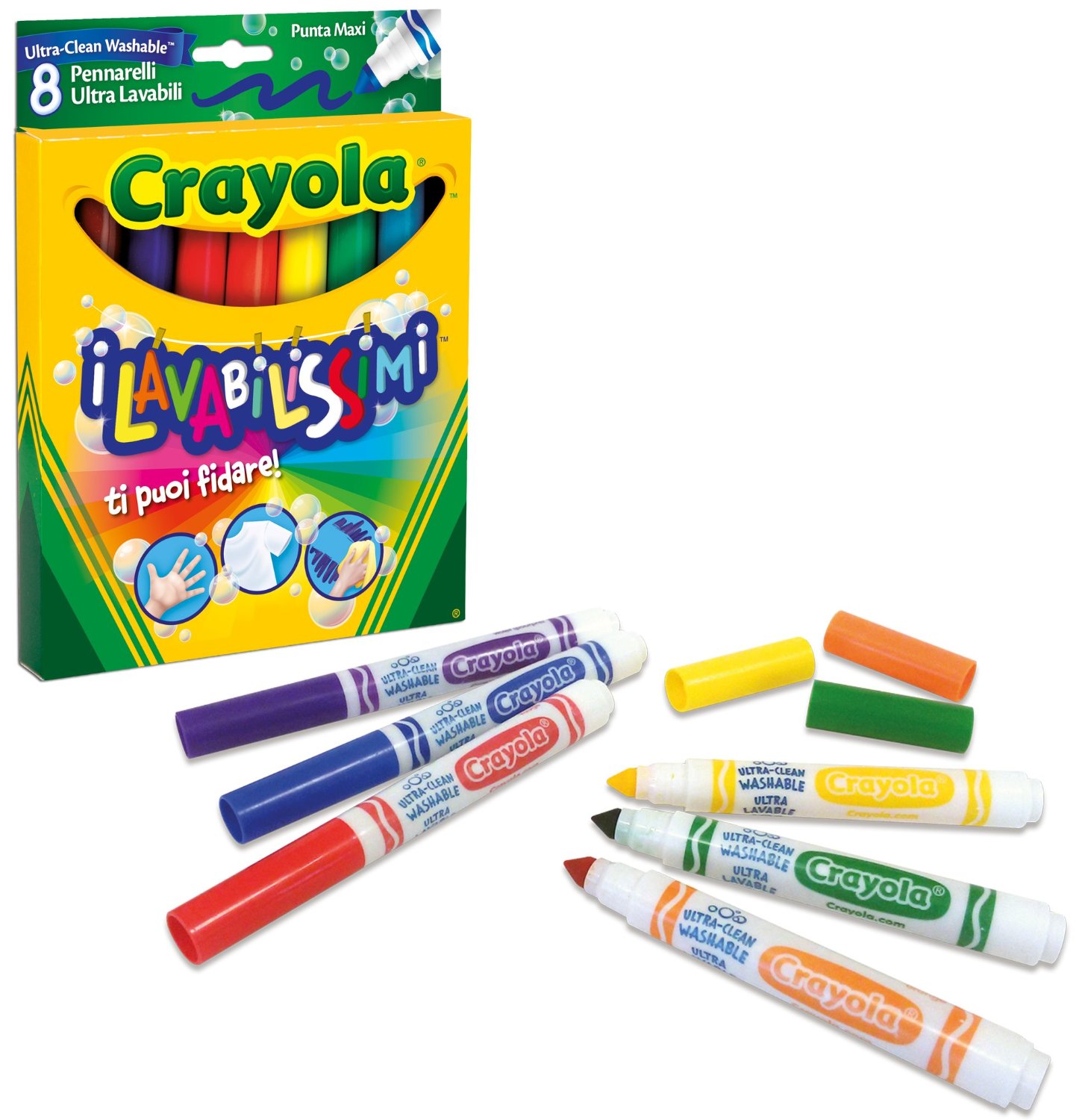 Crayola 8 Colori Fibra Lav.punta Maxi Craiola CRA588328