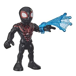 Hasbro - Marvel-Super Hero Adventures-Miles Morales (Action Figure 12,5 cm collezionabile con Ragnatela Giocattolo, Playskool He