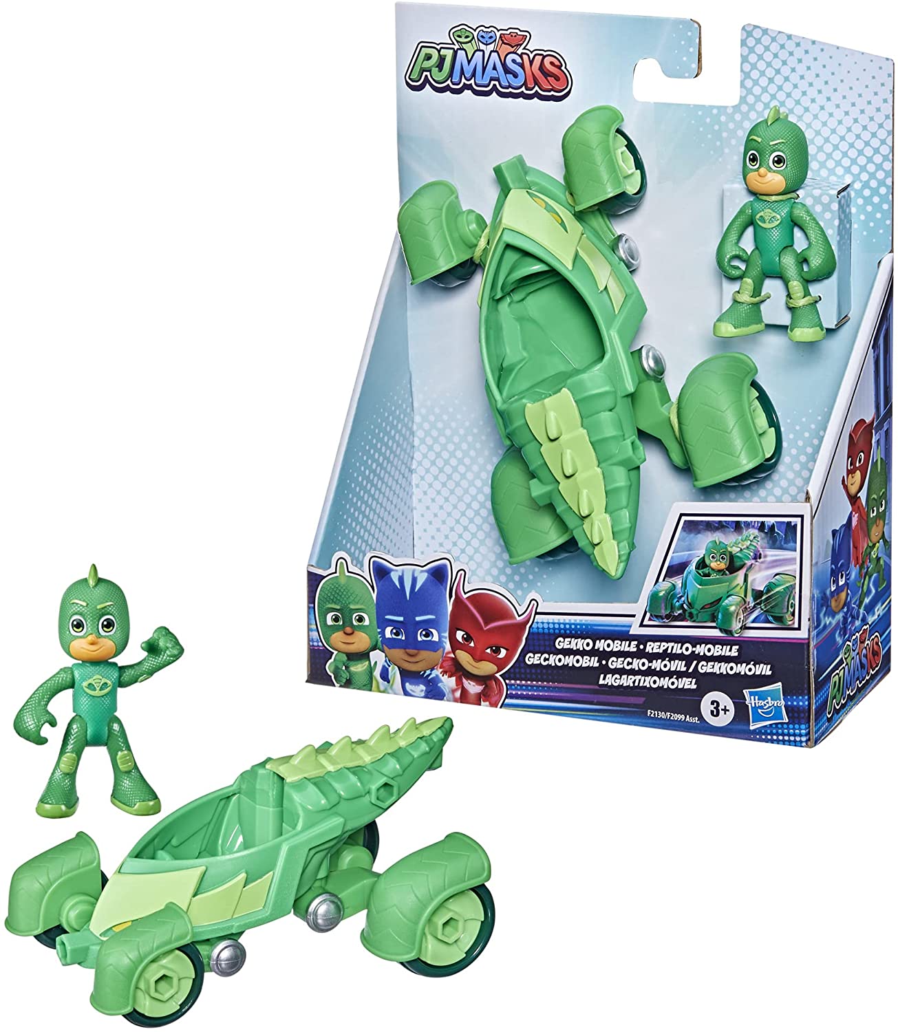 Hasbro - PJ Masks super pigiamini, Geckomobil-Geco Giocattolo con veicolo  verde, età 3+, F21305L00