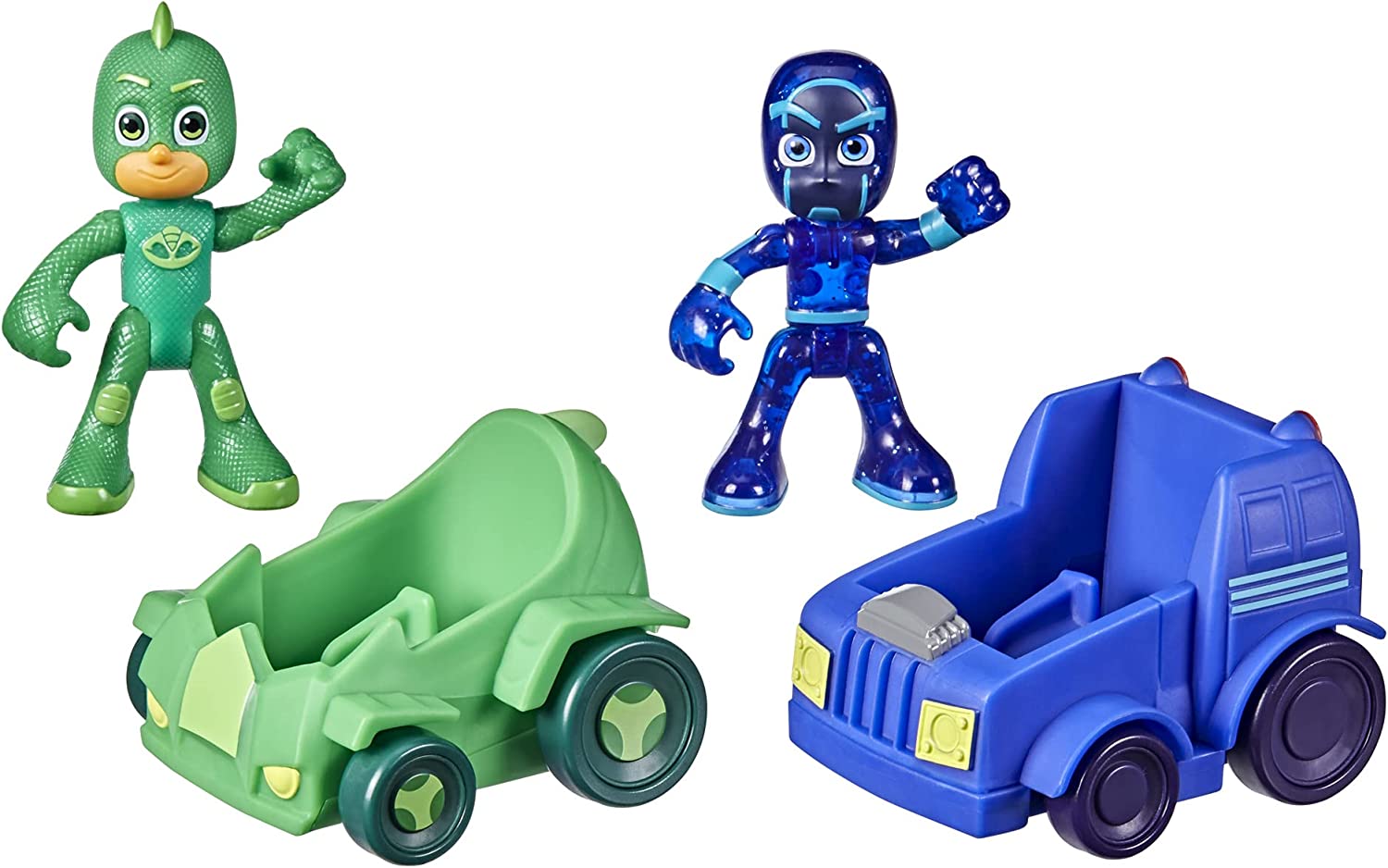 Hasbro - PJ Masks - Super pigiamini, Geco vs Ninja della notte, macchine da  corsa giocattolo per età prescolare, set con 2 veico