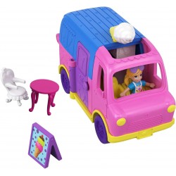 Polly Pocket, Playset Veicolo Furgoncino dei Gelati con Bambola, GGC40