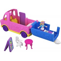 Polly Pocket, Playset Veicolo Furgoncino dei Gelati con Bambola, GGC40