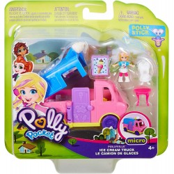 Polly Pocket, Playset Veicolo Furgoncino dei Gelati con Bambola, GGC40