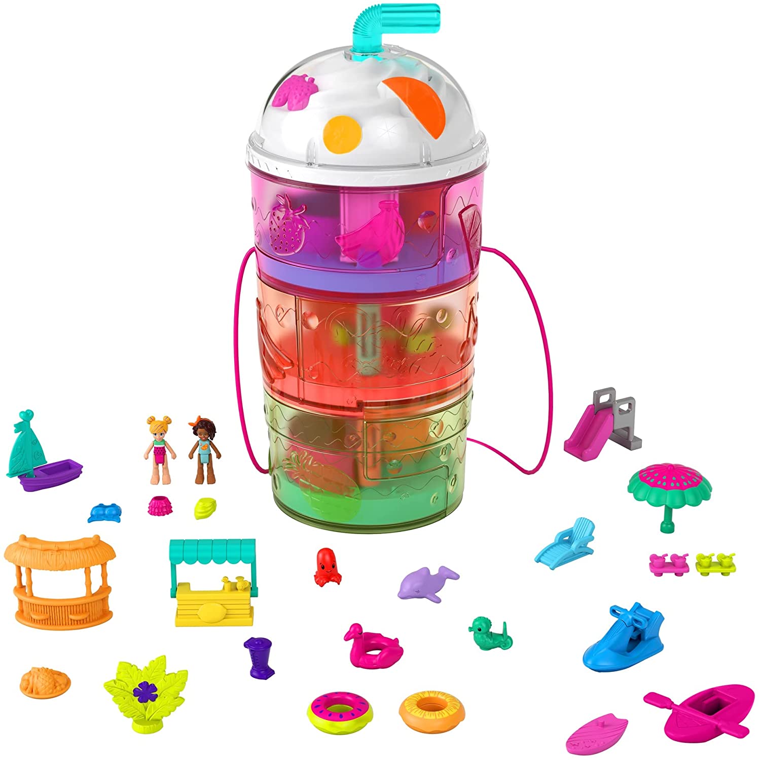 Mattel - Polly Pocket Playset Cofanetto a Forma di Frullato Tropicale