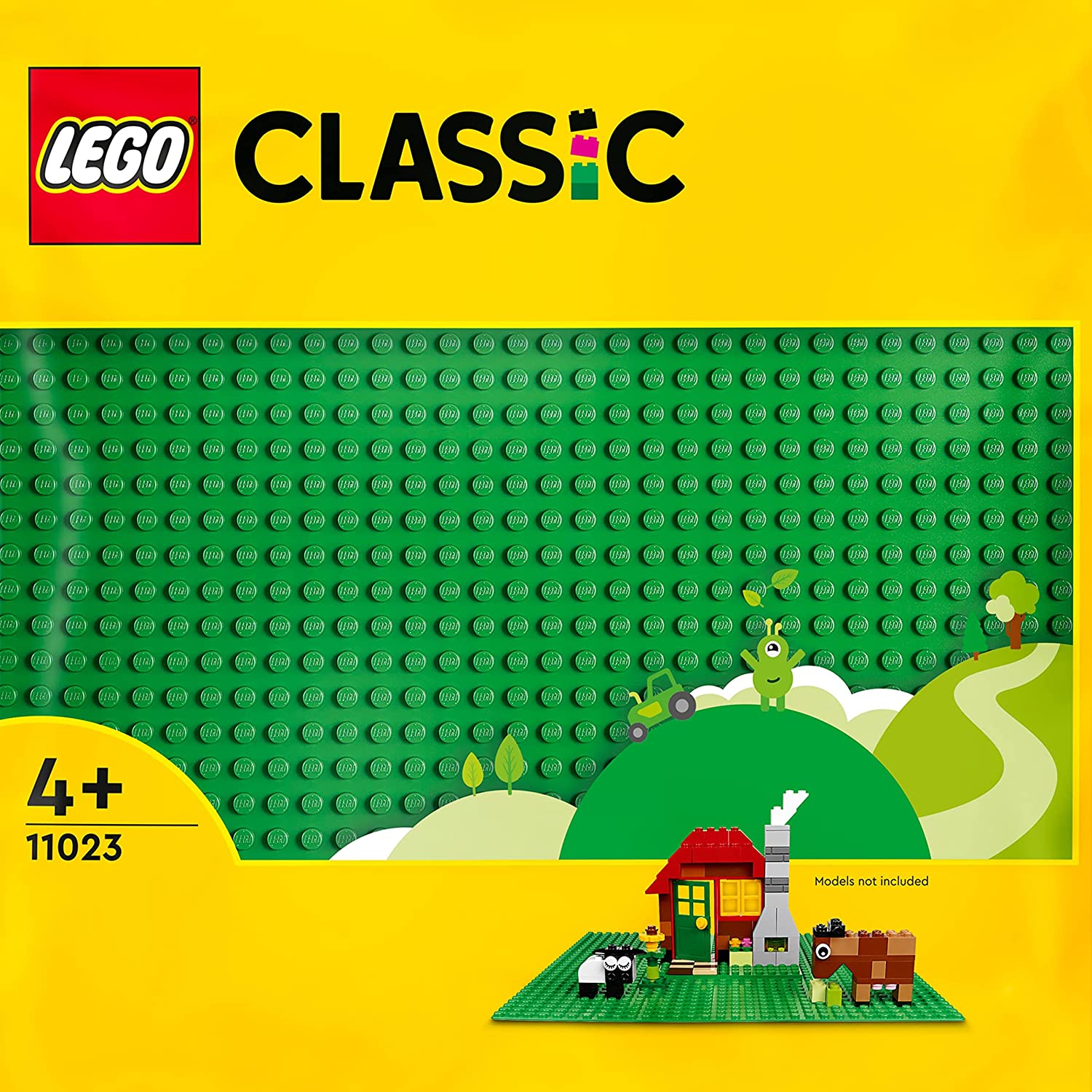 LEGO Classic Base Verde, Tavola per Costruzioni Quadrata con 32x32  Bottoncini, Piattaforma Classica per Mattoncini per Costruire