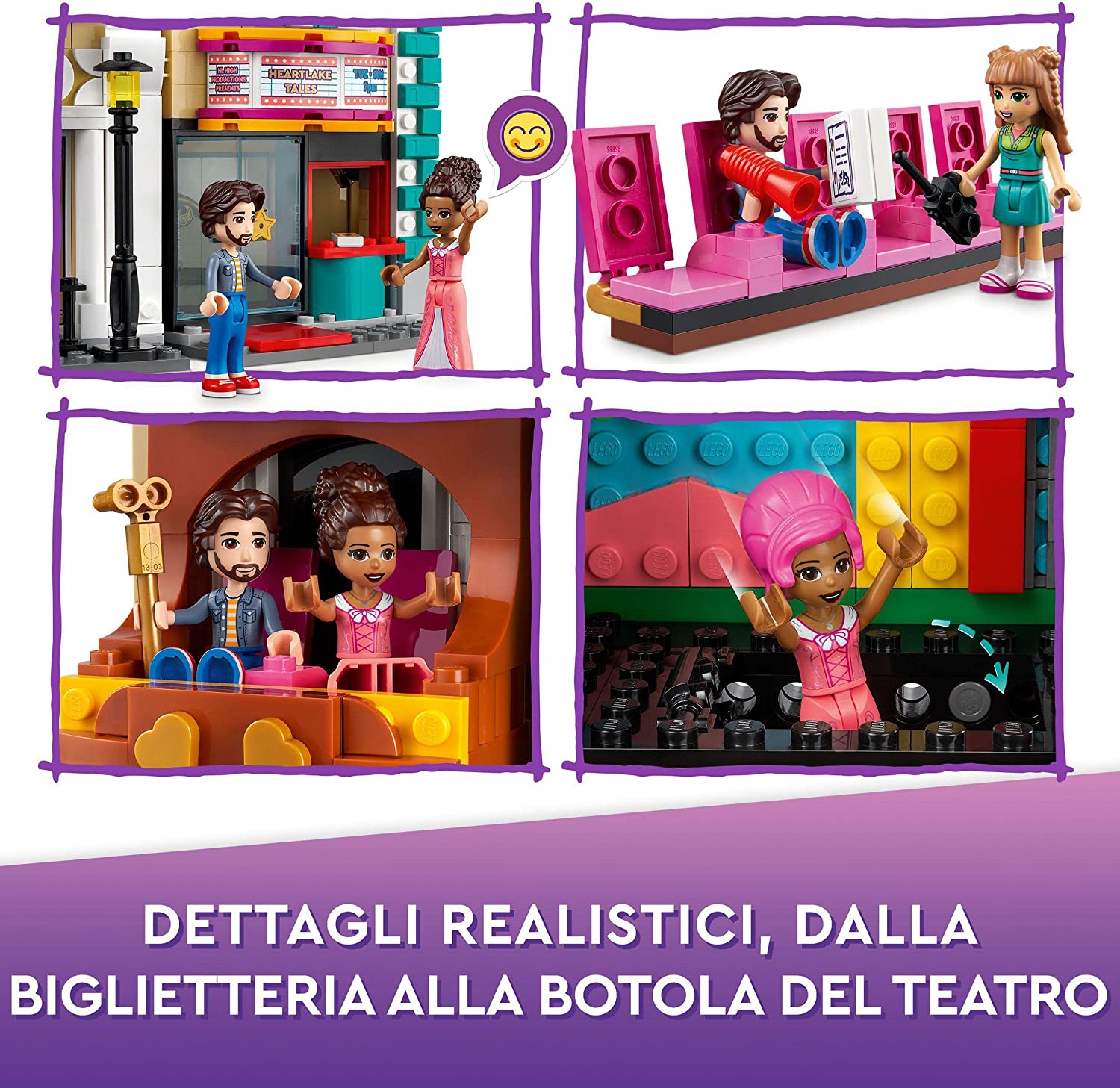 LEGO Friends La Scuola di Teatro di Andrea, Mini Bamboline Giocattolo con  Accessori, Idea Regalo, Giochi per Bambini da 8 Anni