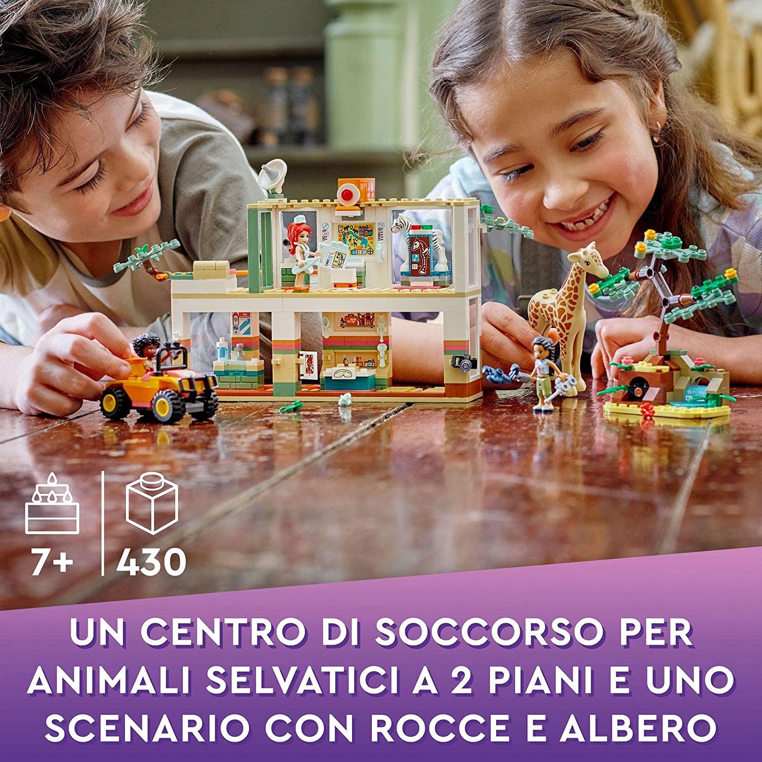 LEGO Friends Il Soccorso degli Animali di Mia, Set Costruzioni con Jeep e  Figure di Zebra e Giraffa Giocattolo, Giochi per Bambi