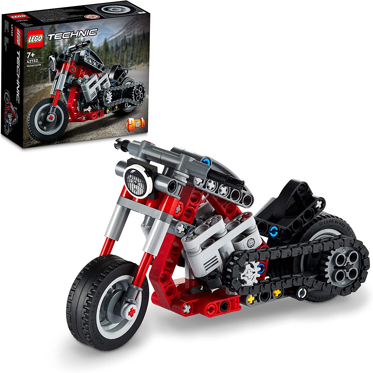 LEGO Technic Motocicletta 2 in 1, Modellino da Costruire, Moto