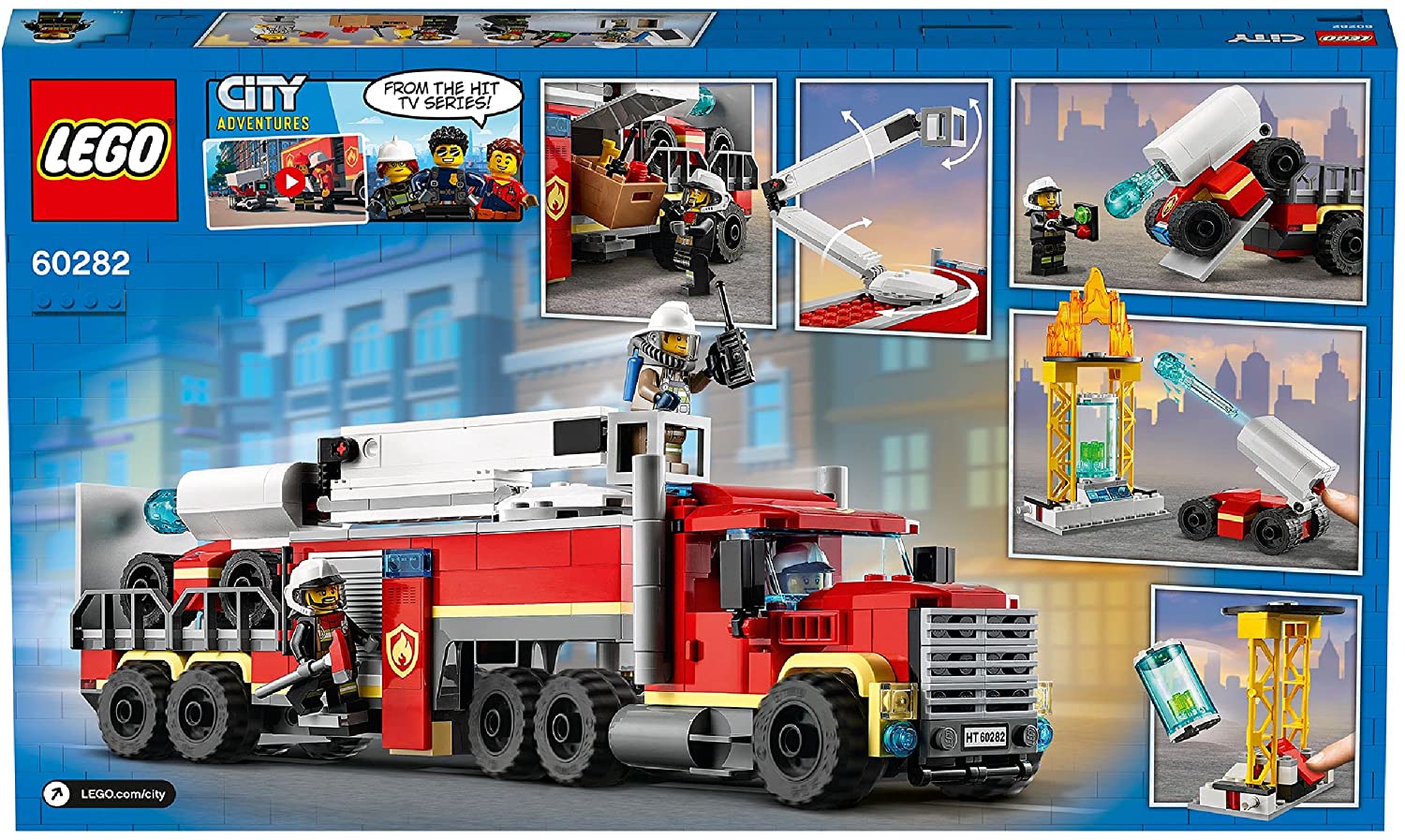 LEGO City Unità di Comando Antincendio, Giocattoli per Bambini di 6 Anni, con  Vigile del Fuoco, 60282