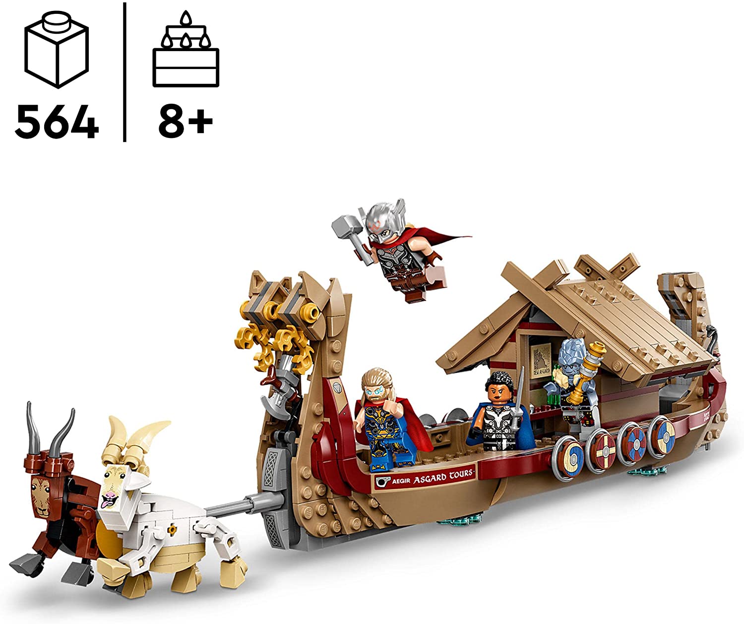 LEGO Marvel Drakkar di Thor, Giochi per Bambini dai 7 Anni, Set con Nave  Giocattolo da Costruire Vichinga, Supereroi e Martello