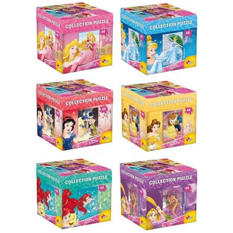 lisciani giochi - puzzle collection principesse disney cubo 48