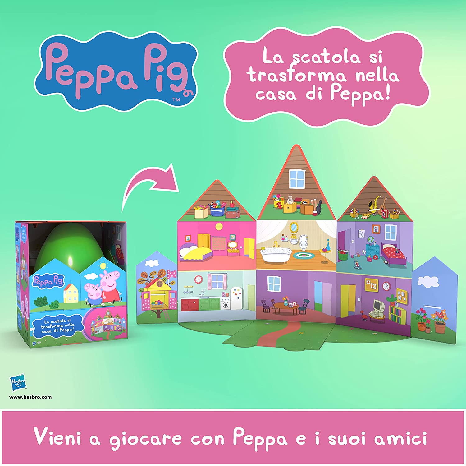 Video con i giocattoli di Peppa Pig. Sorpresa per la festa del