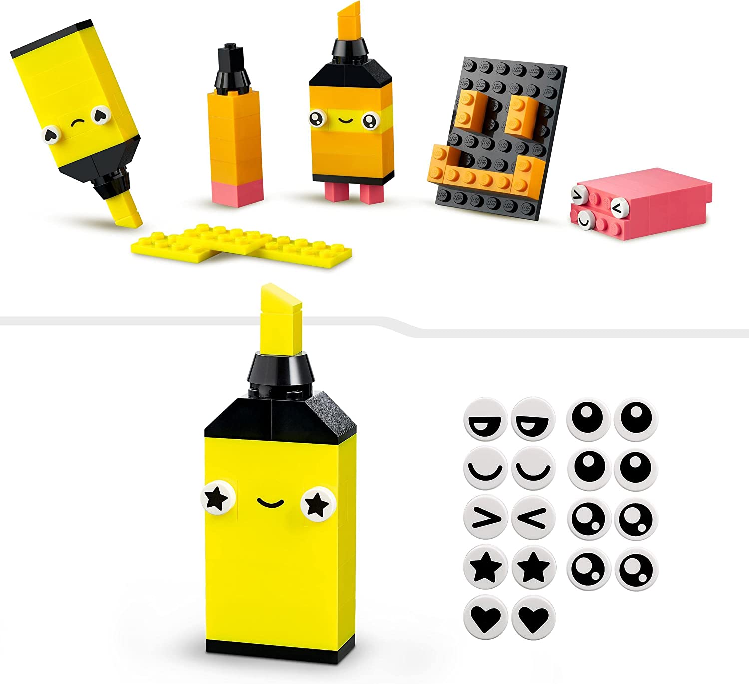 LEGO 11027 Classic Divertimento Creativo - Neon, Costruzioni in Mattoncini  con Macchina Giocattolo, Alieni e Pattini a Rotelle