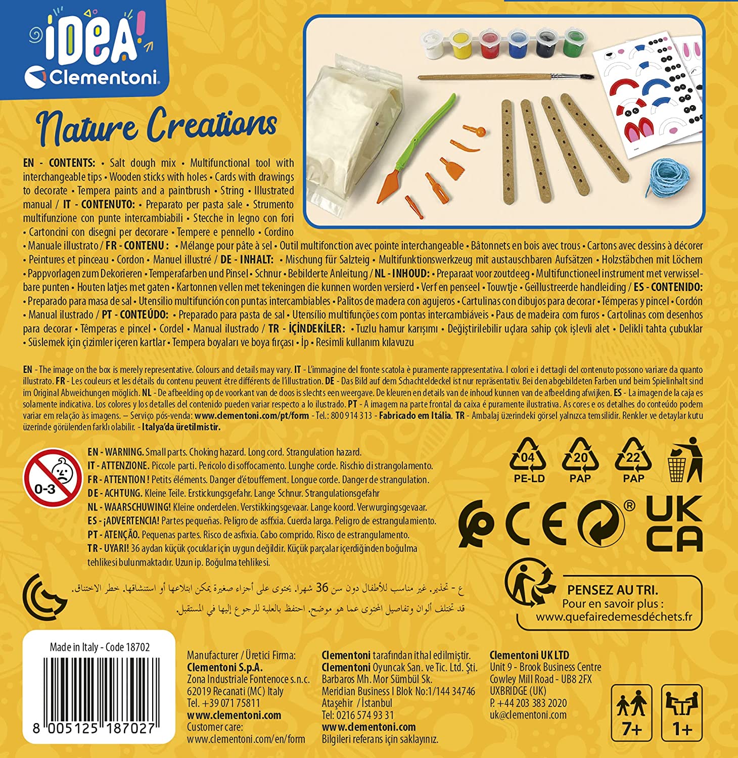 Clementoni - Idea - Surprise Box - Nature Craft - lavoretti 7 Anni, 5  Diverse creazioni, Kit Pittura Bambini, Pasta da Modellare