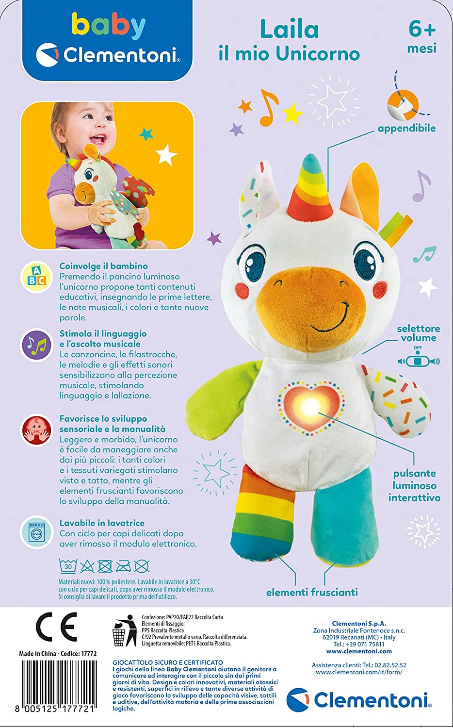 Unicorno cheap peluche interattivo