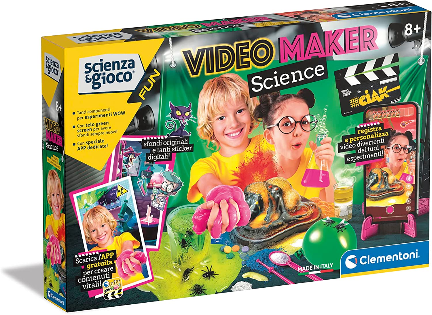 Clementoni - Fun-Video Maker Science - Laboratorio Bambini, Esperimenti di  Scienza, Gioco Scientifico 8 Anni (Versione in Italia