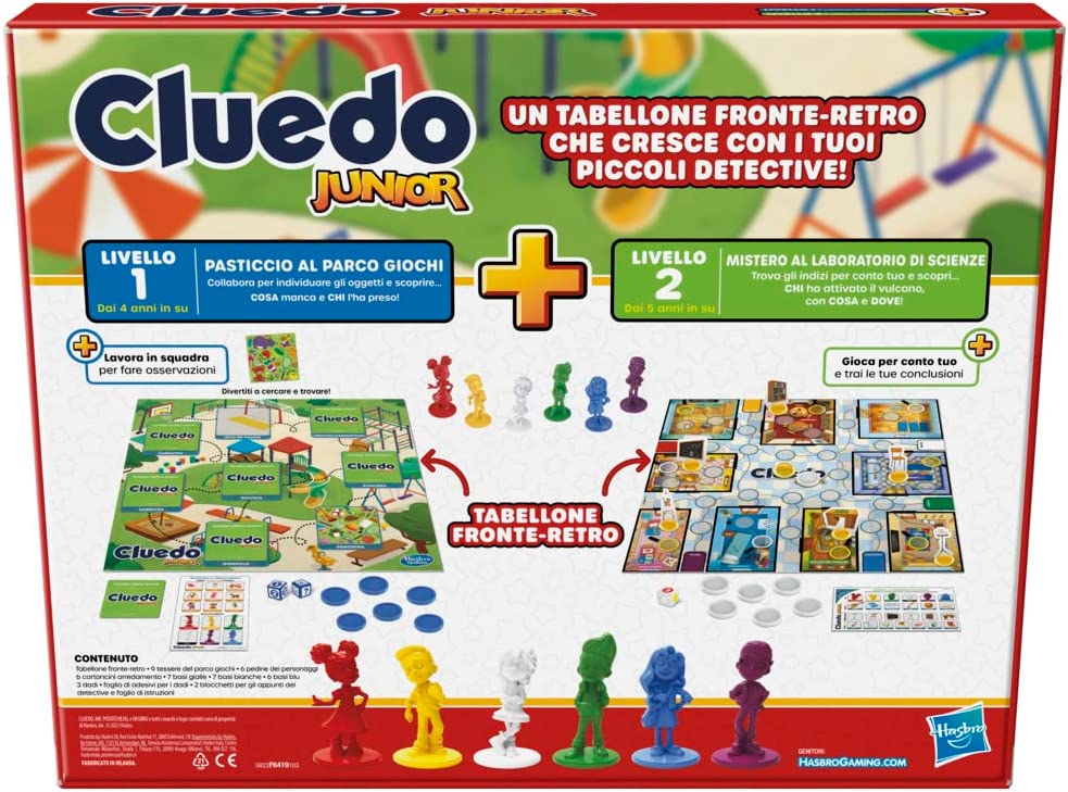 Hasbro Gaming Cluedo Junior, gioco in scatola, tabellone fronte