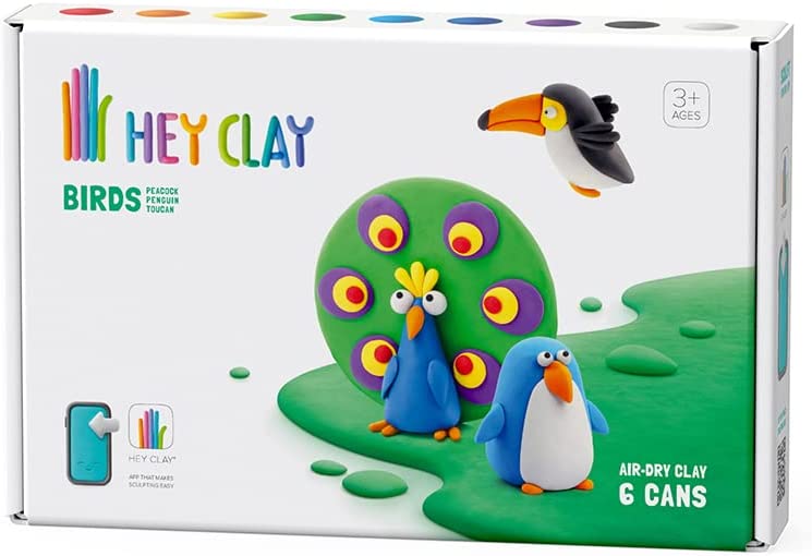 Hey Clay Monsters 2, pasta modellabile medium set Mostri 2. Argilla da  Modellare per Bambini in confezione da 3 soggetti con 6 colori. Set medio  da 3 mostri e 6 colori. Con