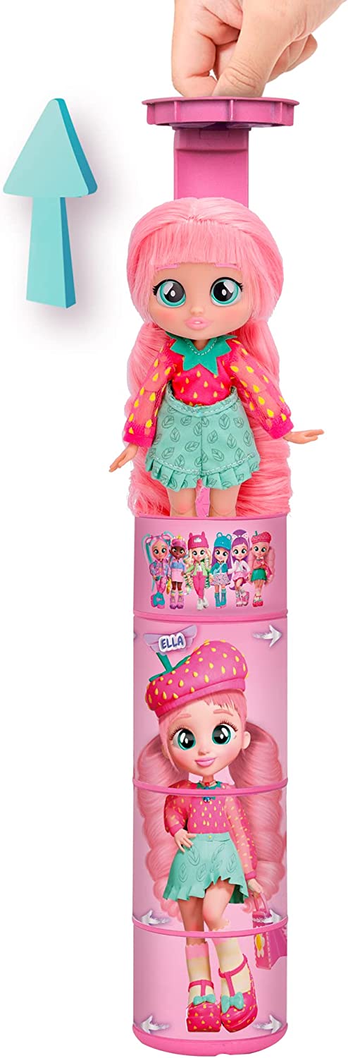IMC Toys - BFF BY CRY BABIES S2 Ella  Bambola alla moda da Collezione con  Capelli lunghi, Vestitini in tessuto e 9 Accessori 