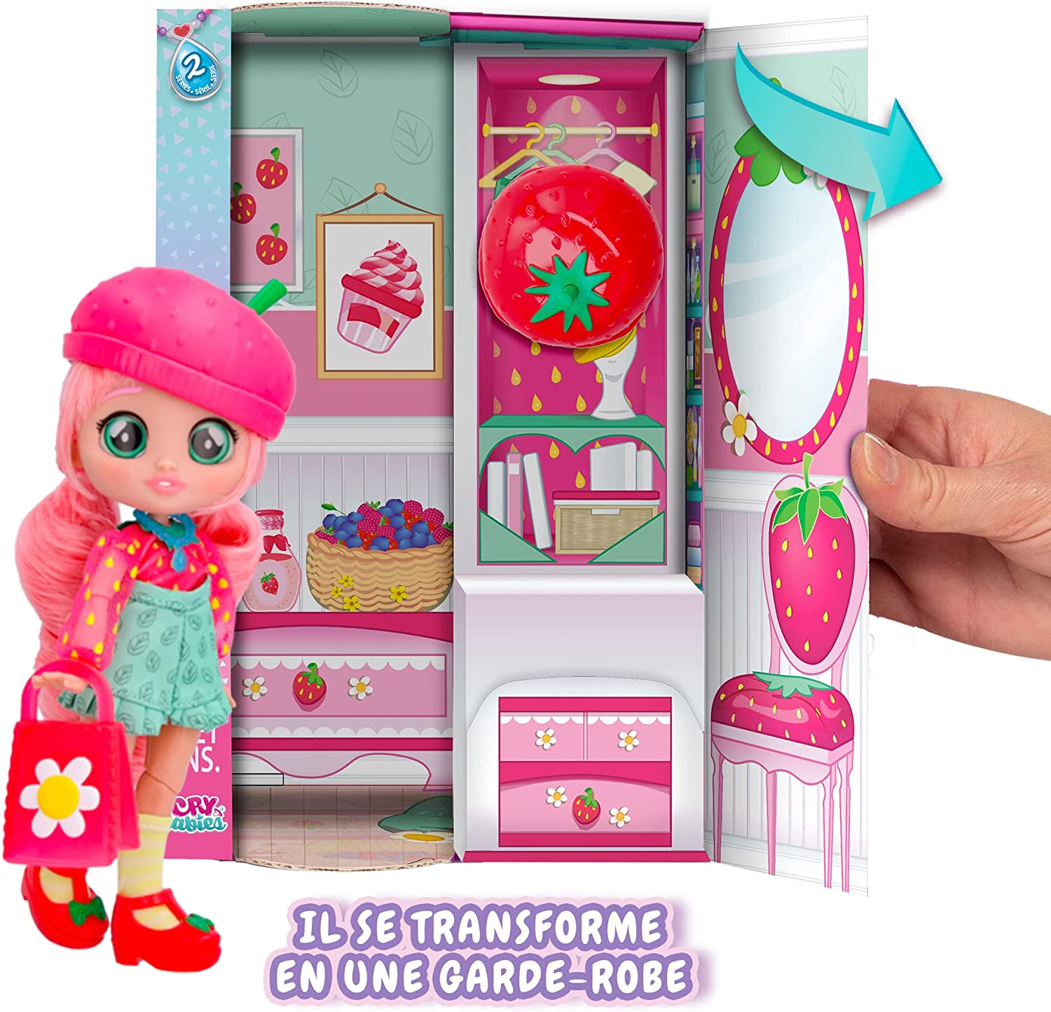 IMC Toys - BFF BY CRY BABIES S2 Ella  Bambola alla moda da Collezione con  Capelli lunghi, Vestitini in tessuto e 9 Accessori 