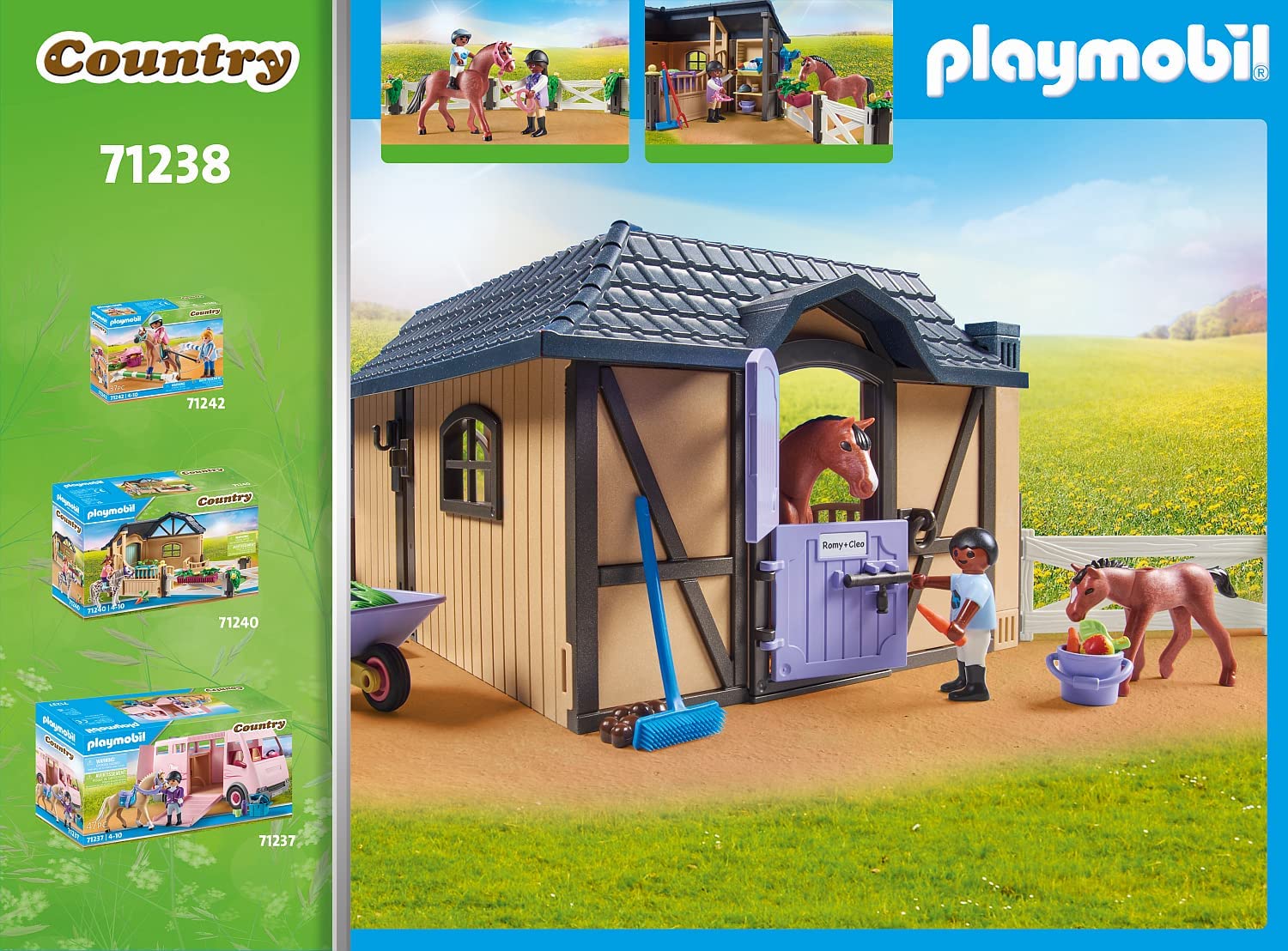 Playmobil - Country 71238 Stalla con Recinto, box per cavalli con