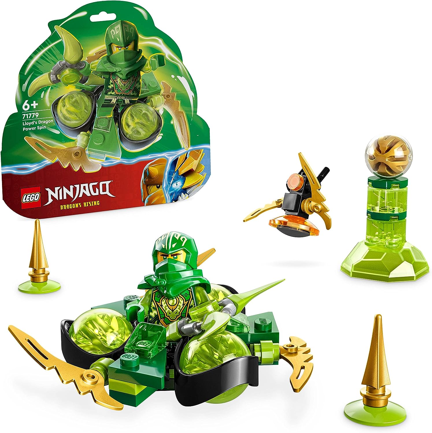 LEGO 71779 NINJAGO Spin Power Dragon di Lloyd, Trottola Giocattolo con  Minifigure di Lloyd da Collezione