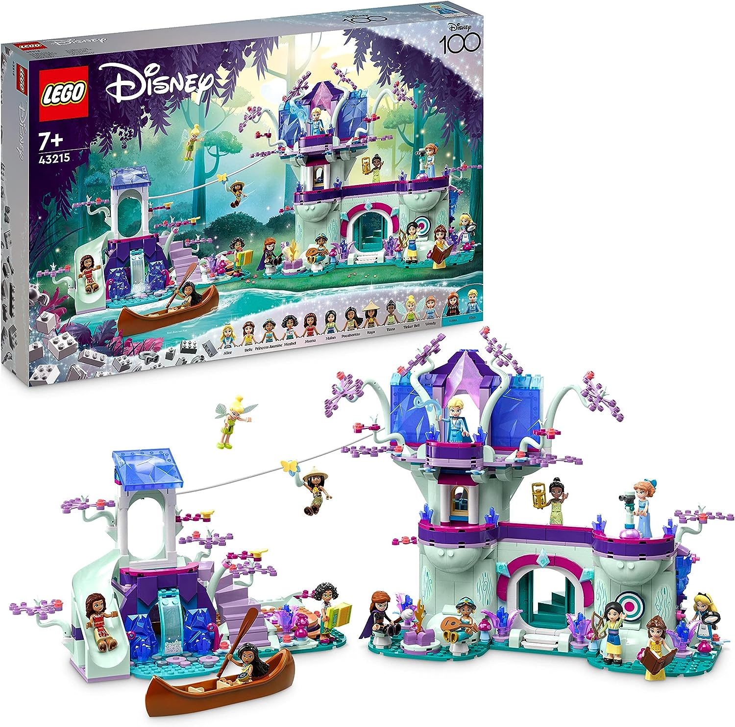 LEGO 43215 Disney La Casa sull Albero Incantata con 13 Mini Bamboline come  la Principessa Jasmine, Elsa e Anna, Gioco da Costrui