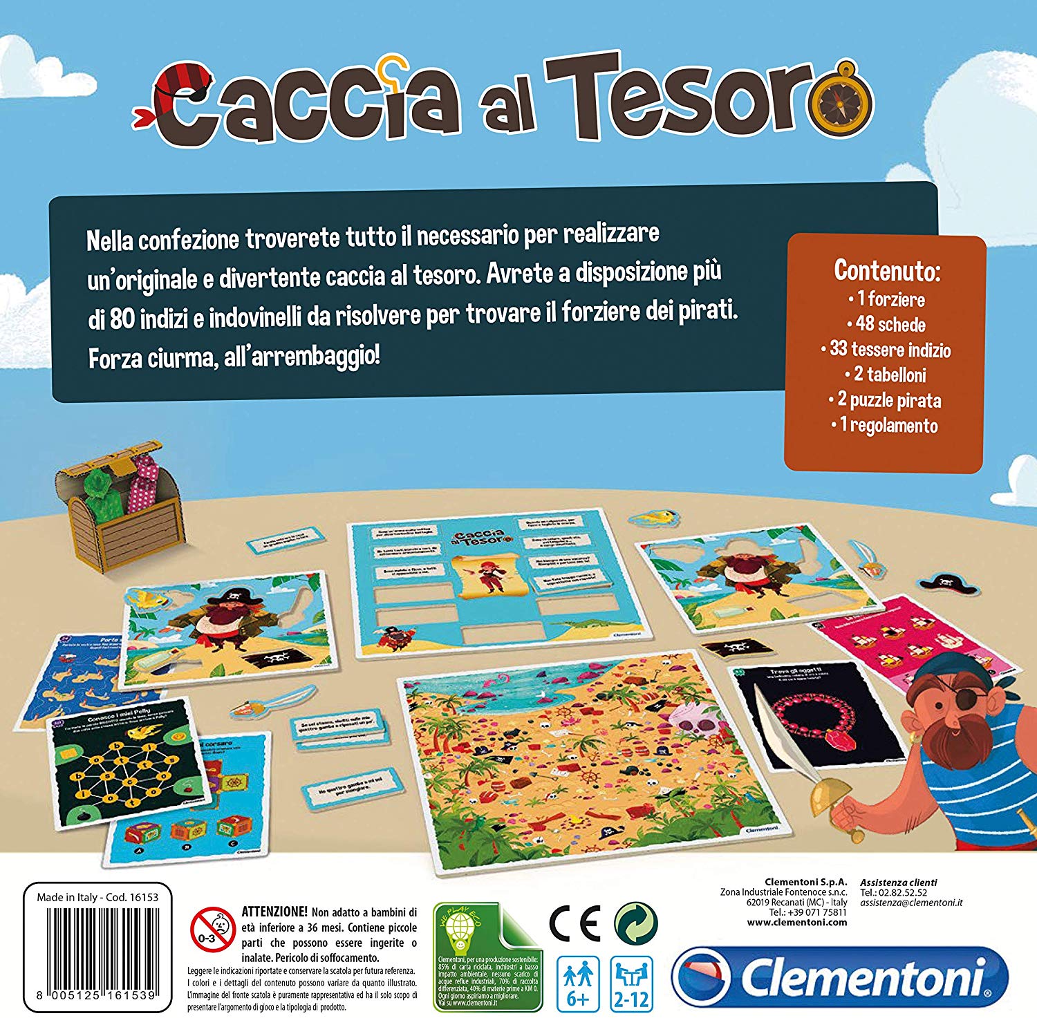 Clementoni - Party Games - Caccia al Tesoro, Gioco da Tavolo, Multicolore,  16153, 6-10 anni