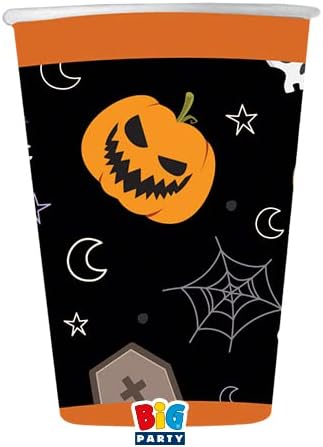 8 Bicchieri in carta Happy Halloween 200 cc - 75437