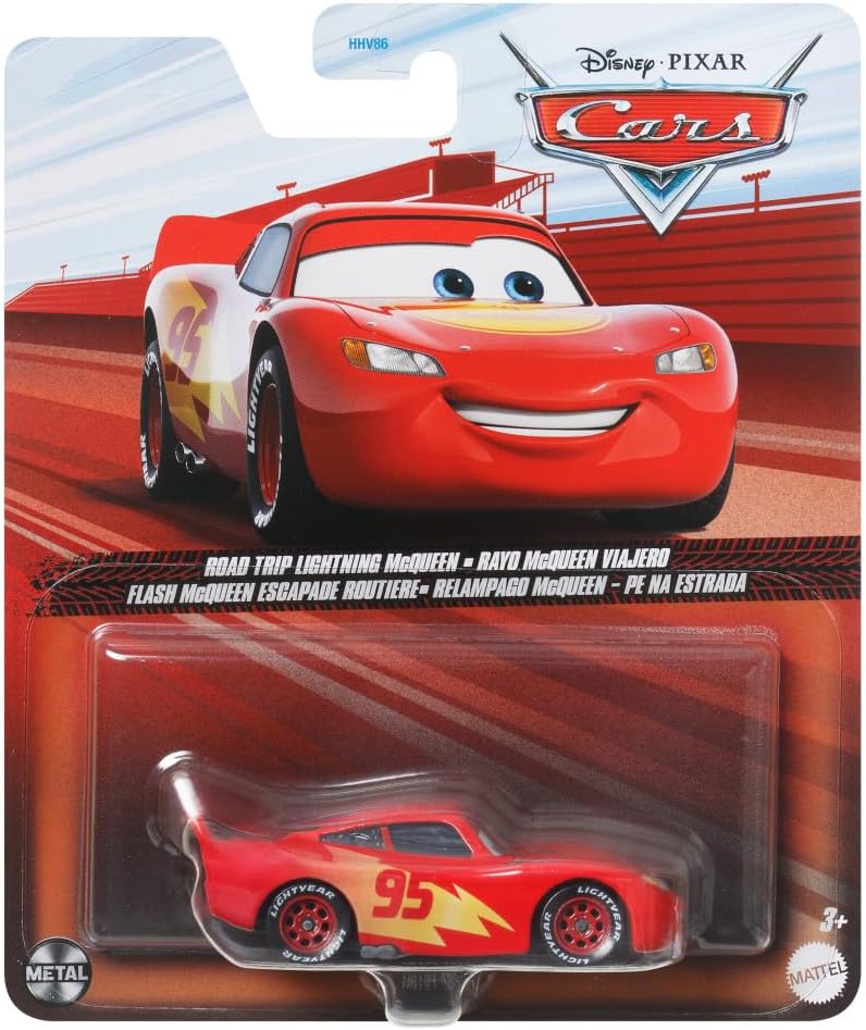 Mattel - Cars 3 - Lightning McQueen con Ruote da Corsa Macchina Giocattolo  in Scala Veicolo Die Cast 1:55 - HKY34
