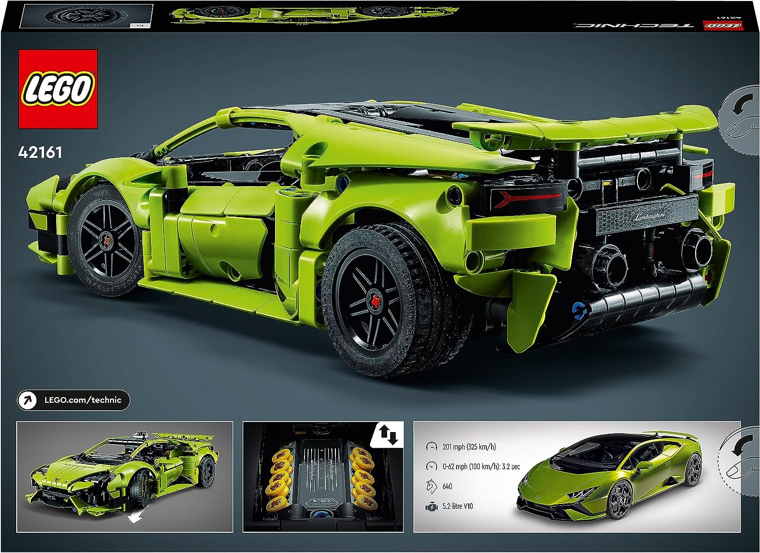 LEGO - Technic Lamborghini Huracán Tecnica, Modellino di Auto da Costruire  per Fan delle Supercar Sportive - 42161