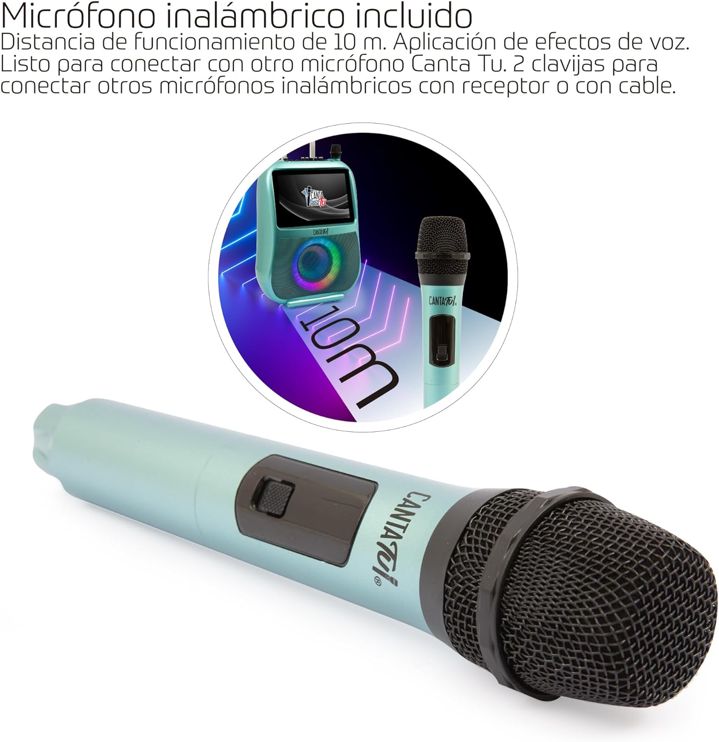 Giochi Preziosi - CANTA TU KARAOKE Pro Impianto Audio Video Portatile, 32  Giga Silver, Incluso un Microfono Wireless - CTC10000