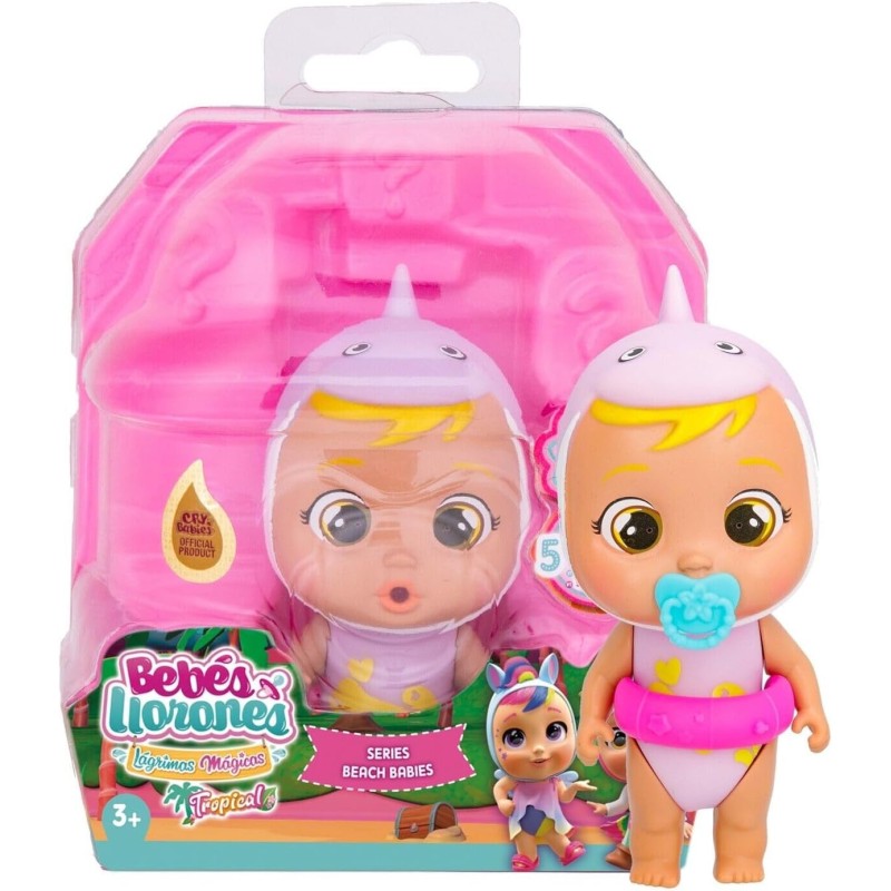 Imc Toys - Cry Babies Magic Tears Tropical Beach Babies Finny | Bambola che piange Lacrime Vere - 910447IME