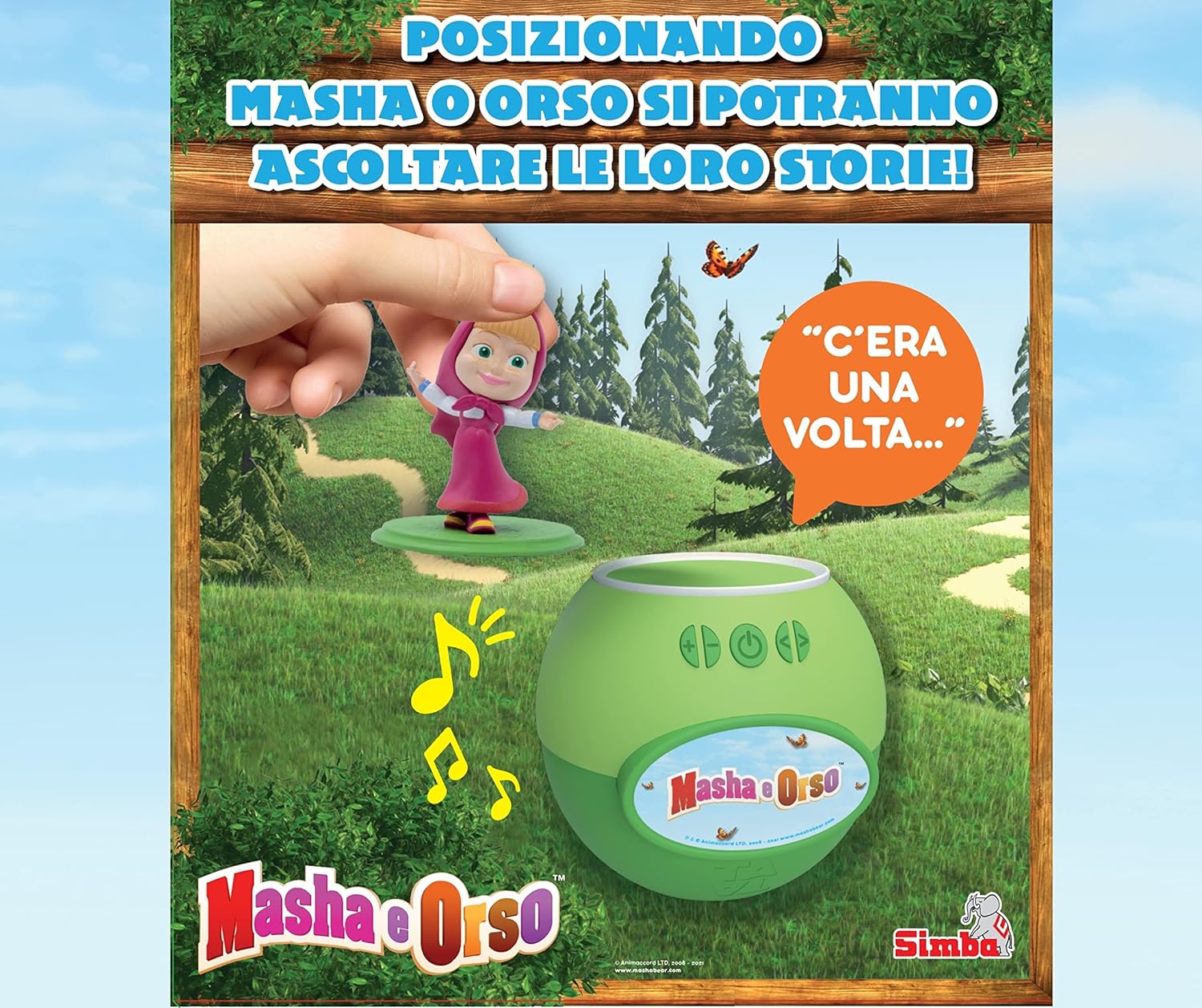 Simba - Masha Racconta Storie - 7101100076, + 3 Anni, Cassa Speaker Inclusi  2 Personaggi 130 Minuti con 24 Storie di Masha, Usb, Italiano e Inglese