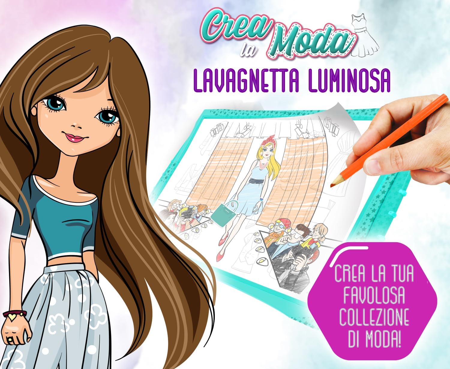 CRAYOLA CREATIONS - Crea la Moda, Lavagnetta Luminosa per Creare