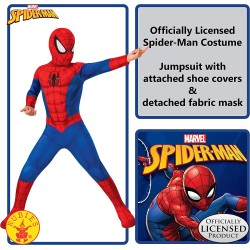 Rubies - Costume Spiderman Classico, Bambini, Rosso/Blu, Taglia L (8-10 anni) - 702072-L