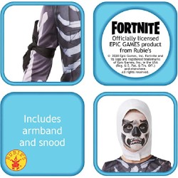 Rubies - Kit costume ufficiale di Milite Teschio (Skull Trooper) di Fortnite, skin di gioco - IT300208-11/12