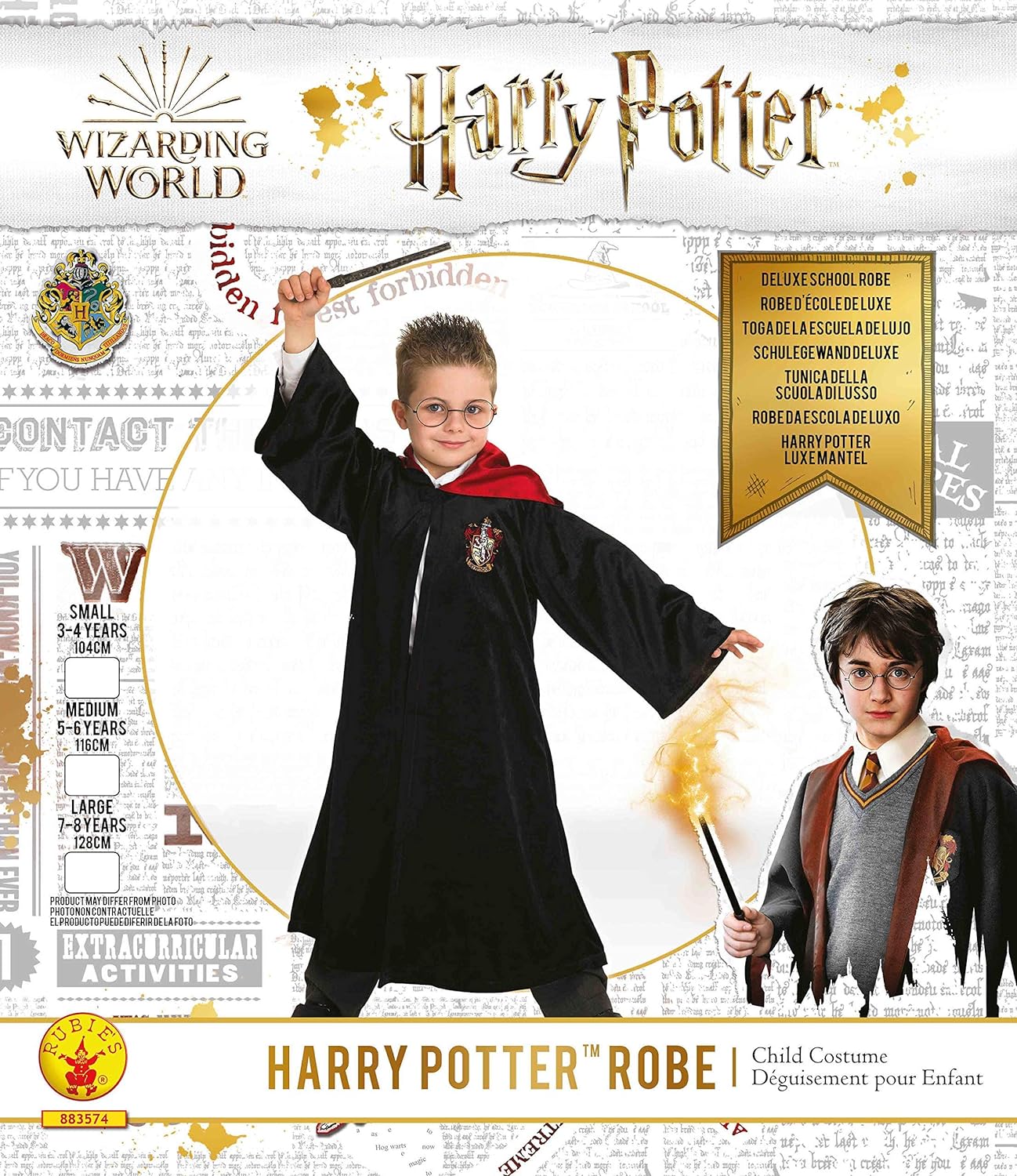 Rubie's Costume ufficiale di Harry Potter Grifondoro, include bacchetta e  cravatta, taglia M/standard per adulti : : Cancelleria e prodotti  per ufficio