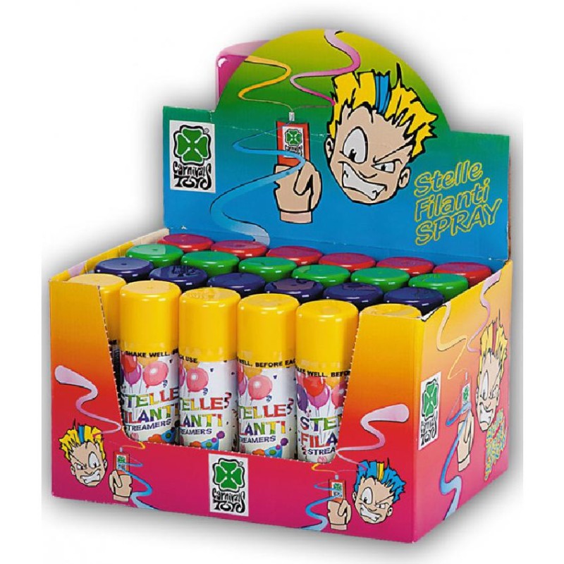 Carnival Toys - Stelle Filanti Spray, Colori assortiti ml. 83 circa, 1 pezzo, 07215