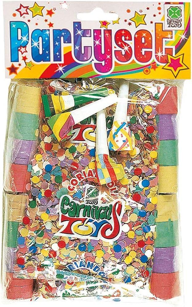 Carnival Toys - Party Set (4 stelle filanti, 4 buste coriandoli e 4  lingue), 04645