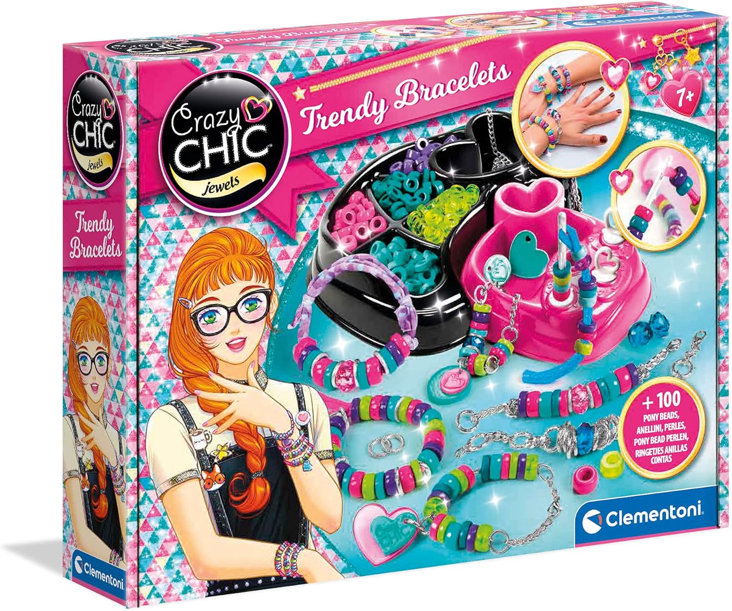 Clementoni Crazy Chic Superstar Make-up Trucchi Cosmetici per Bambini  Removibili con Acqua 18604 6 Anni+